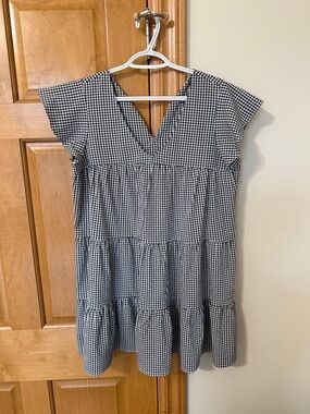 Mi Amore Black and White Gingham Mini Dress